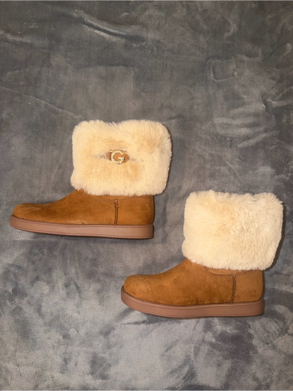 🤎 UGG Ankle Boots with Faux Fur Cuff